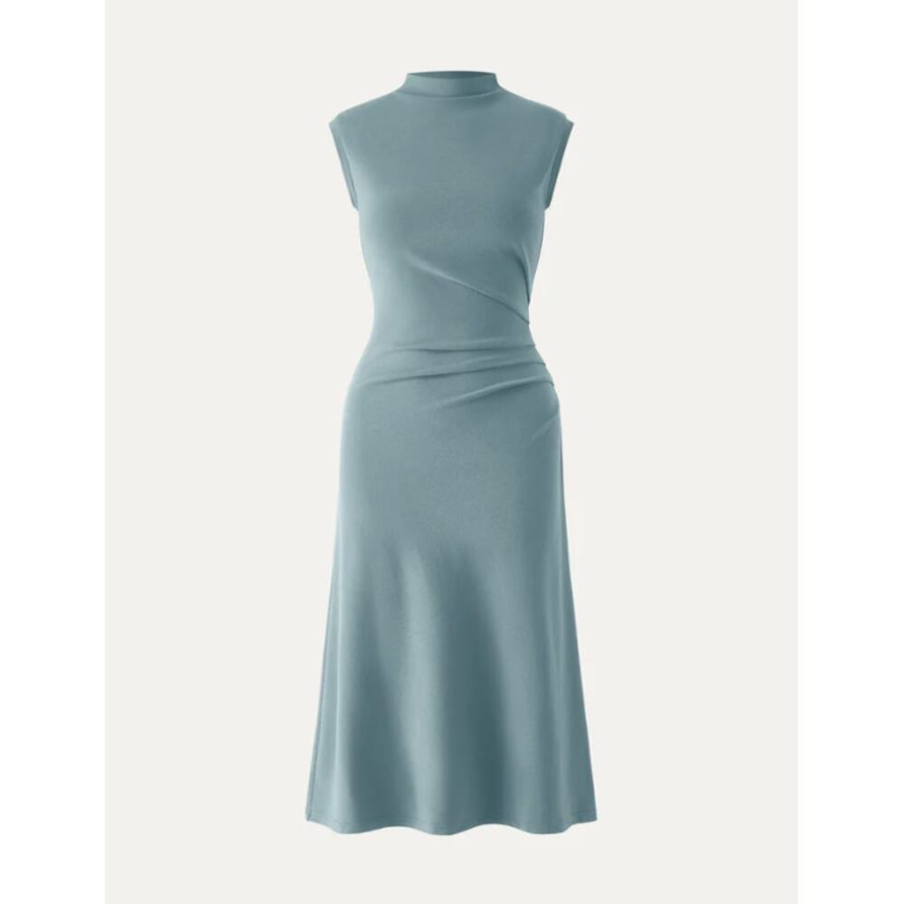 OGL Sleeveless Midi Dress in Dusty Blue